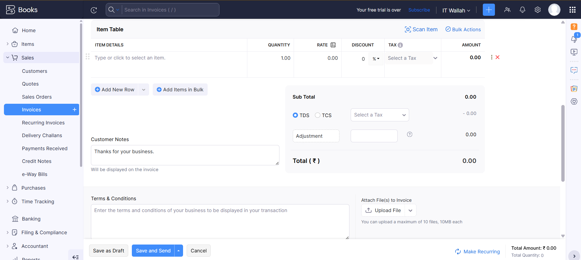 Create Invoice